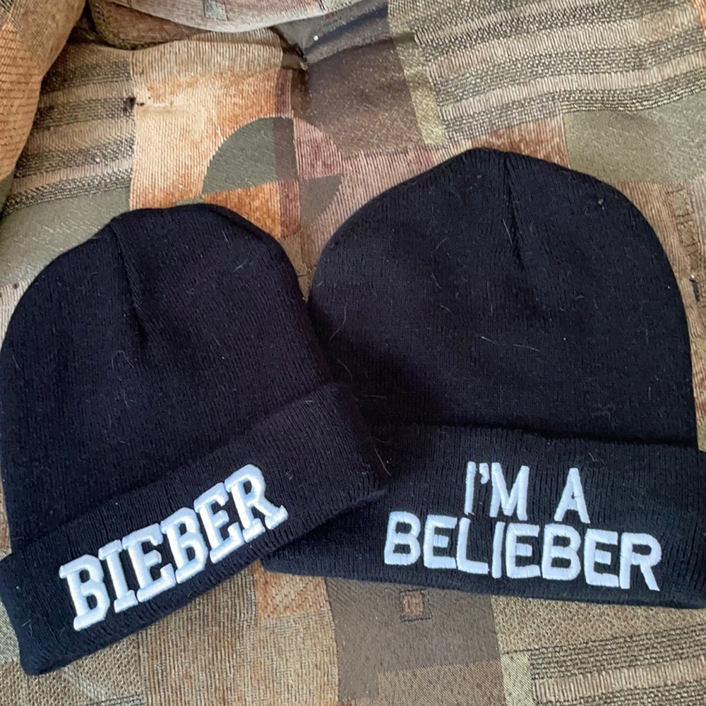 Justin Bieber Black Beanies bundle